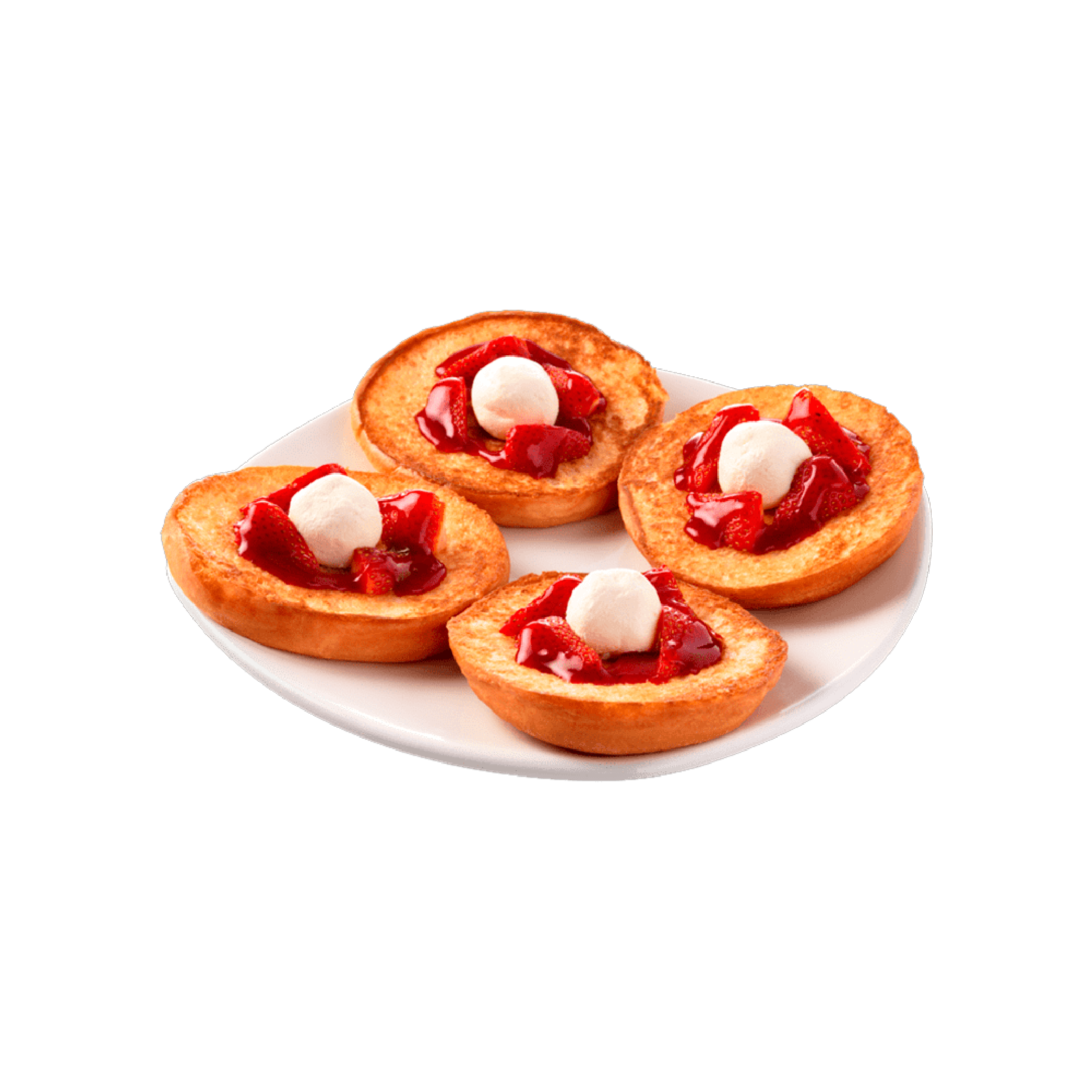 Bísquets con queso crema y fresa natural