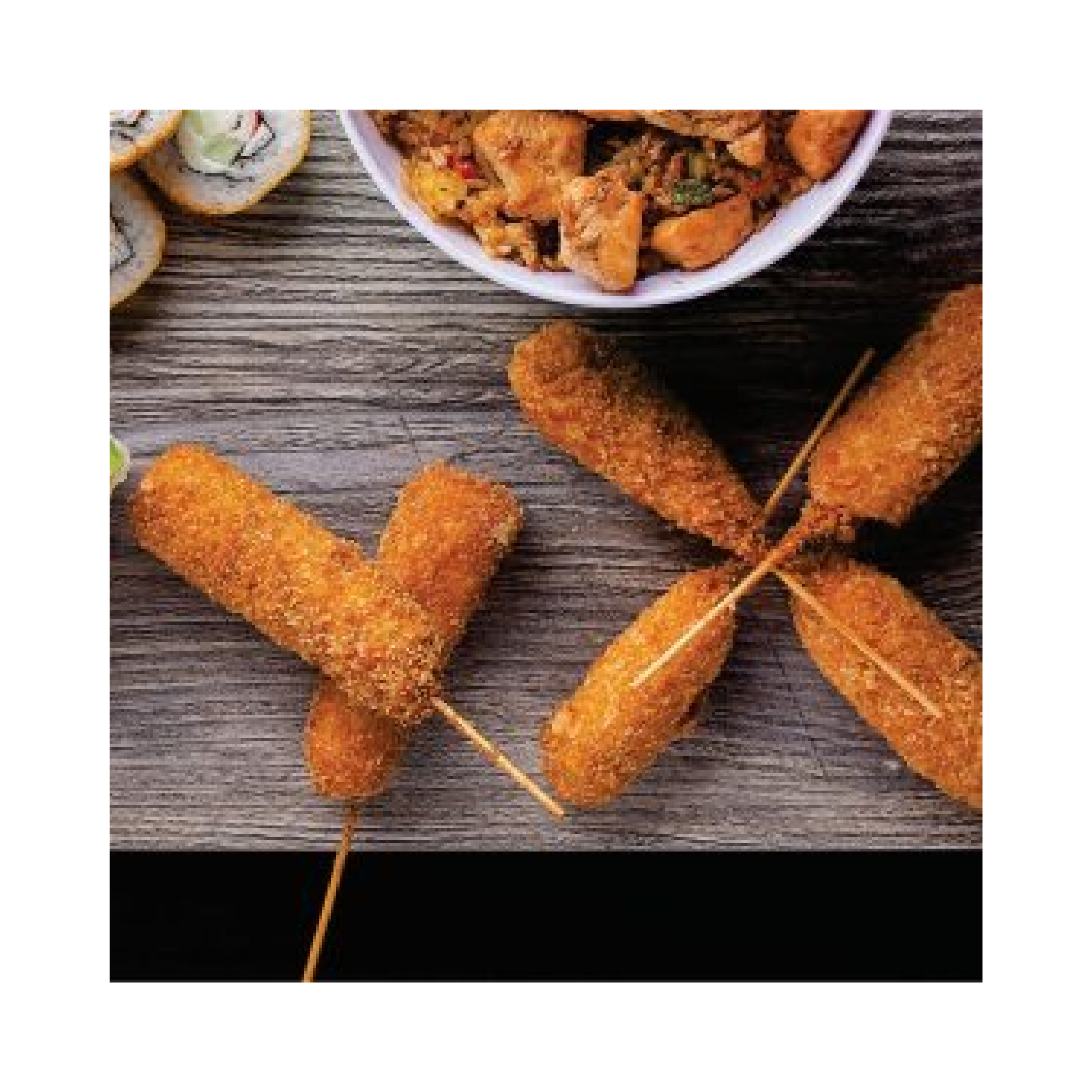 Brochetas de queso con plátano