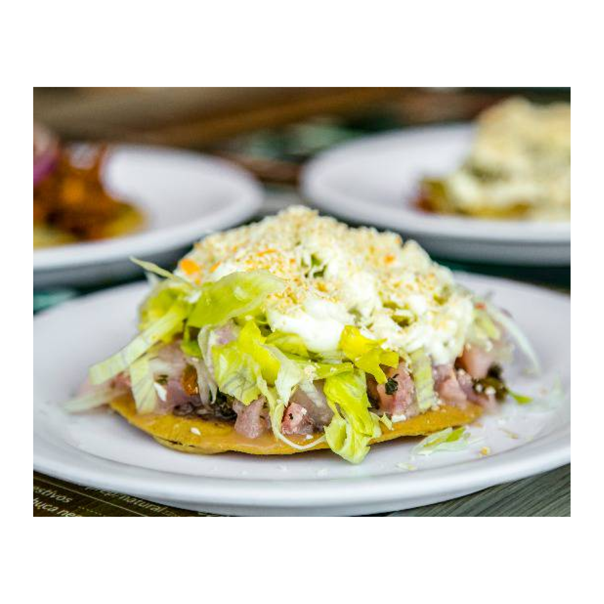 Tostada de tinga de res